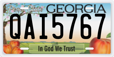 GA license plate QAI5767