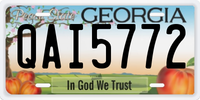 GA license plate QAI5772