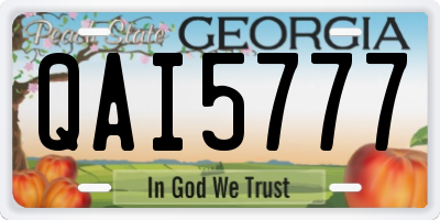 GA license plate QAI5777