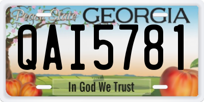 GA license plate QAI5781