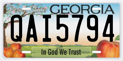 GA license plate QAI5794