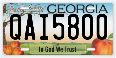 GA license plate QAI5800