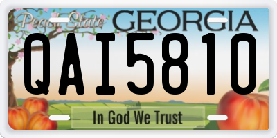 GA license plate QAI5810