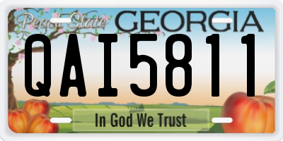 GA license plate QAI5811