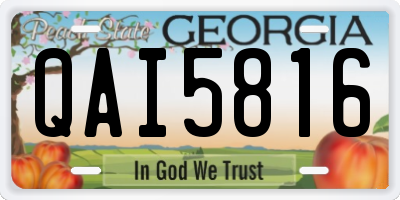 GA license plate QAI5816