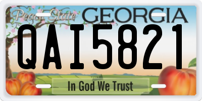 GA license plate QAI5821