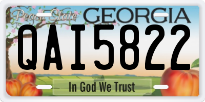 GA license plate QAI5822
