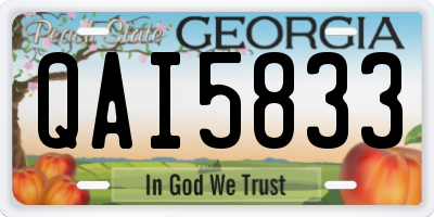 GA license plate QAI5833
