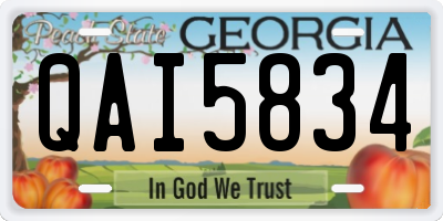 GA license plate QAI5834