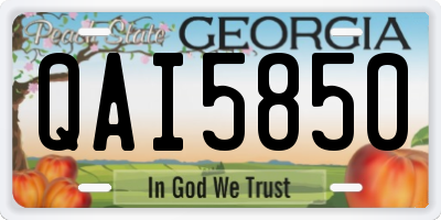 GA license plate QAI5850