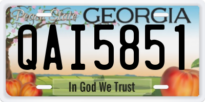 GA license plate QAI5851