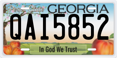 GA license plate QAI5852