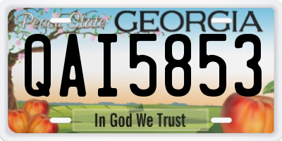 GA license plate QAI5853