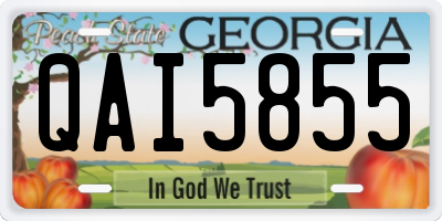 GA license plate QAI5855
