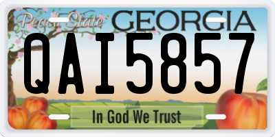 GA license plate QAI5857