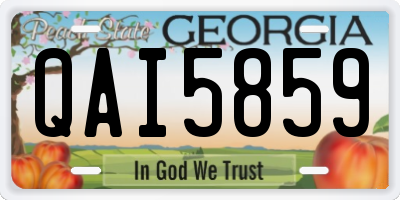GA license plate QAI5859