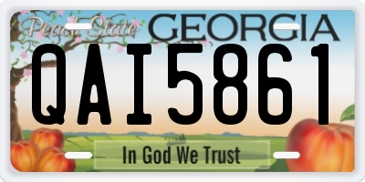 GA license plate QAI5861