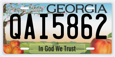 GA license plate QAI5862