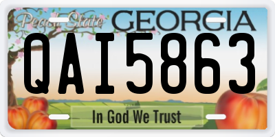 GA license plate QAI5863
