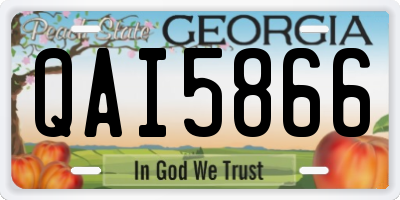 GA license plate QAI5866
