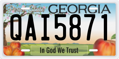 GA license plate QAI5871