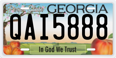 GA license plate QAI5888