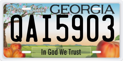 GA license plate QAI5903