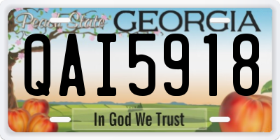 GA license plate QAI5918