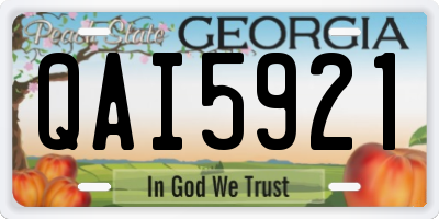 GA license plate QAI5921