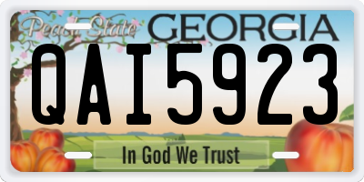 GA license plate QAI5923