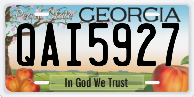 GA license plate QAI5927