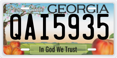 GA license plate QAI5935
