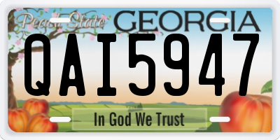 GA license plate QAI5947