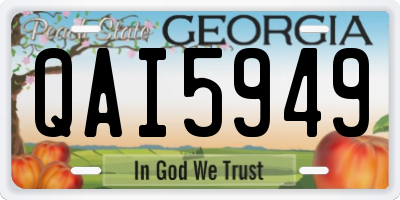 GA license plate QAI5949