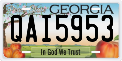 GA license plate QAI5953