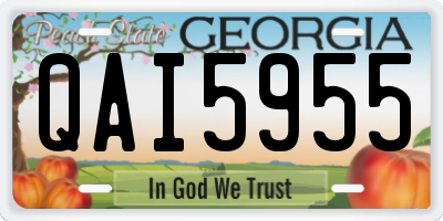GA license plate QAI5955