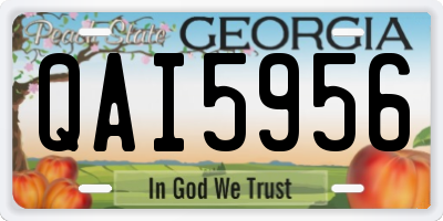 GA license plate QAI5956