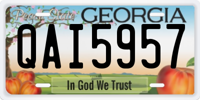 GA license plate QAI5957