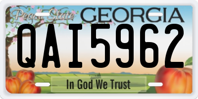 GA license plate QAI5962
