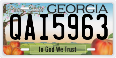 GA license plate QAI5963