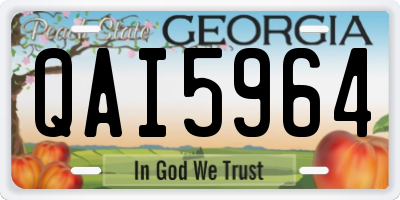 GA license plate QAI5964