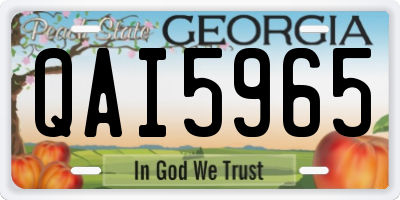 GA license plate QAI5965