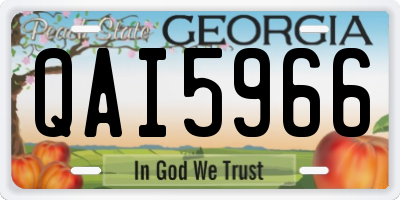 GA license plate QAI5966