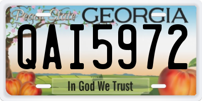 GA license plate QAI5972
