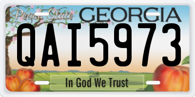 GA license plate QAI5973