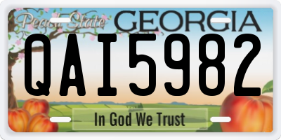GA license plate QAI5982