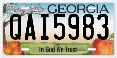 GA license plate QAI5983