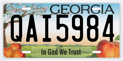 GA license plate QAI5984