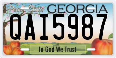 GA license plate QAI5987