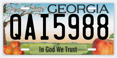 GA license plate QAI5988